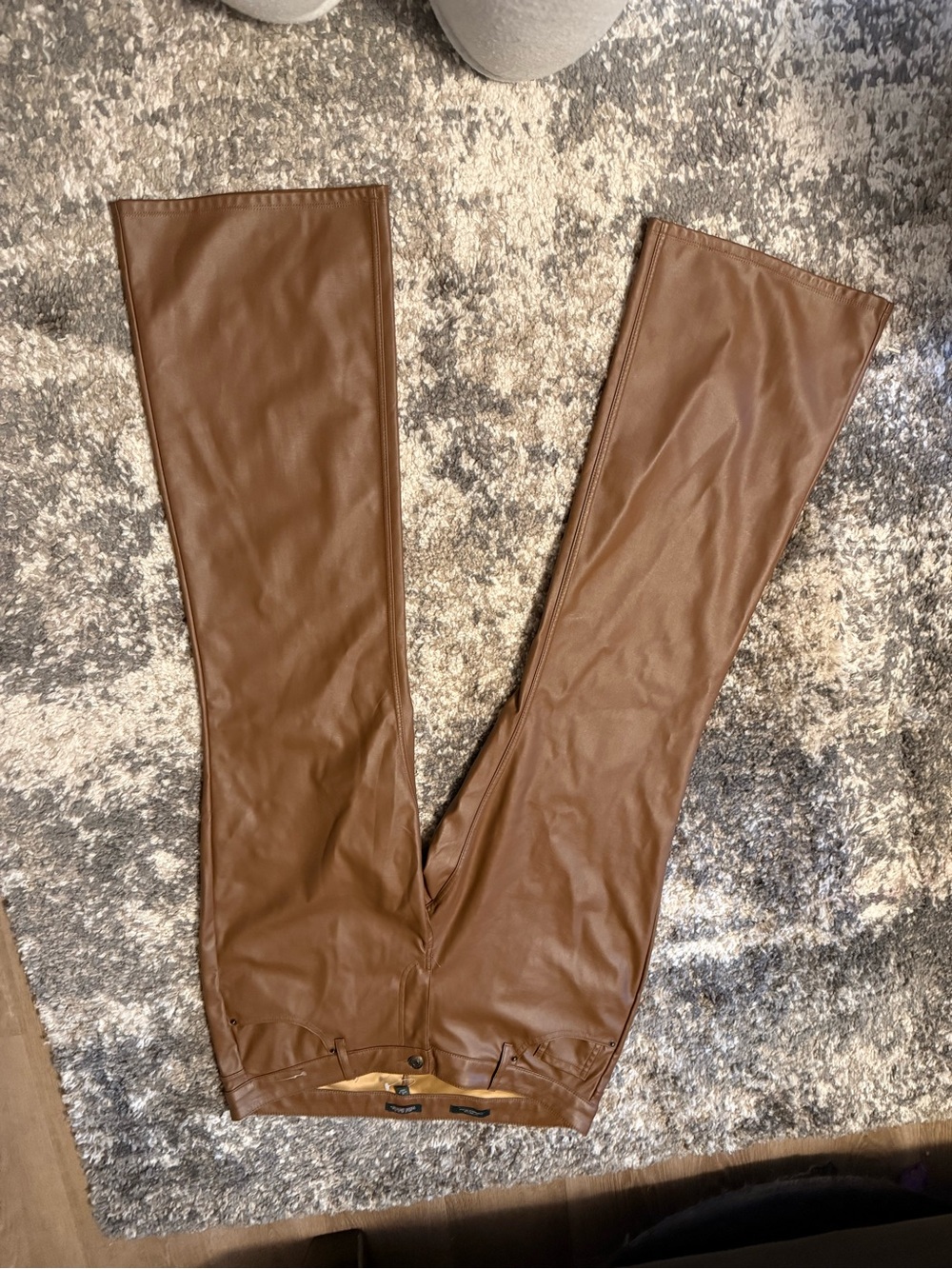 Women's Brown Faux Leather Pants
